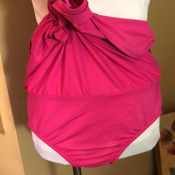 LANDS END Size 24W Swimskirt Brief Panty with Skirt On Top Tankini pink $69 NEW - Picture 4 of 15